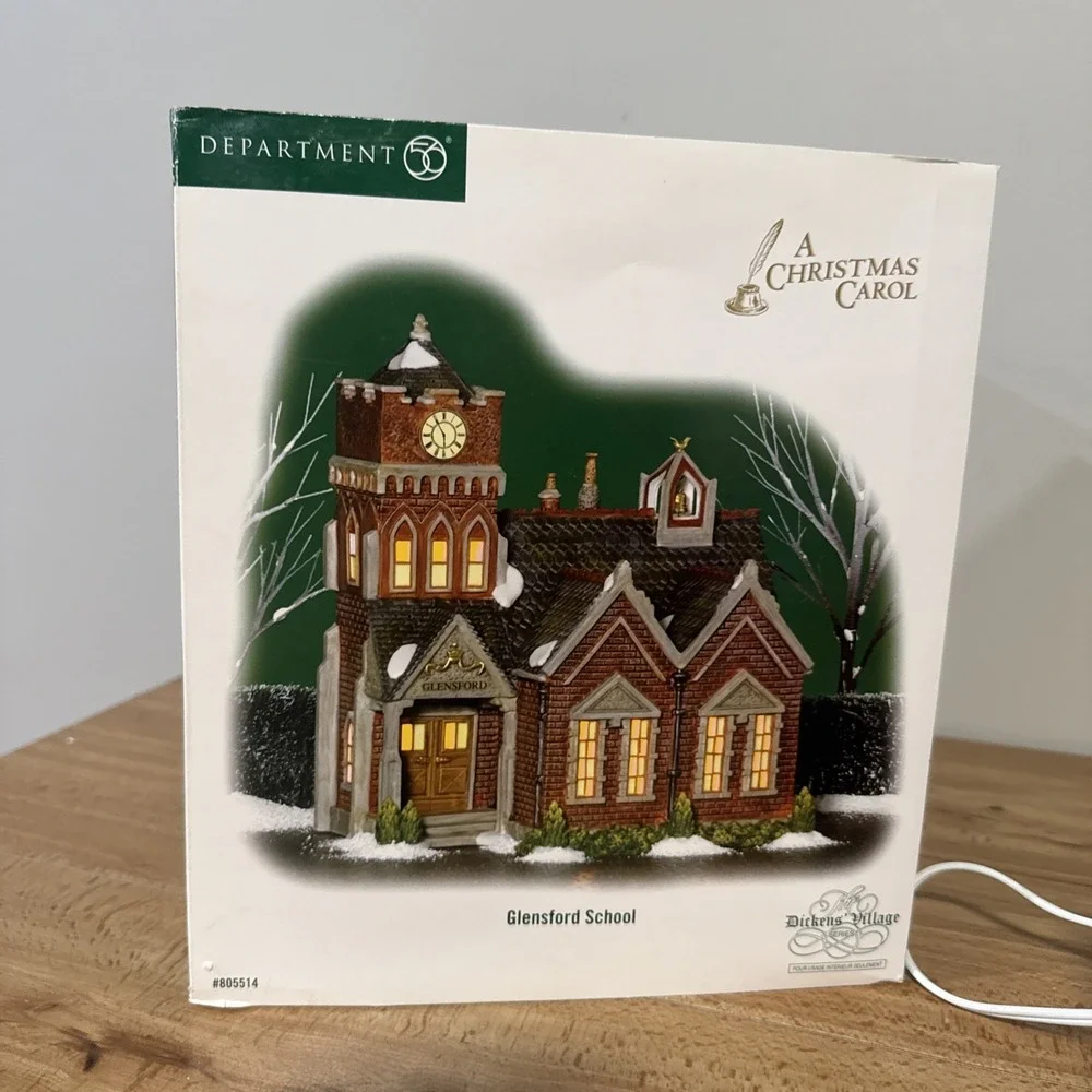 Department 56 Dickens Village Glensford School  805514 Christmas Lighted VTG